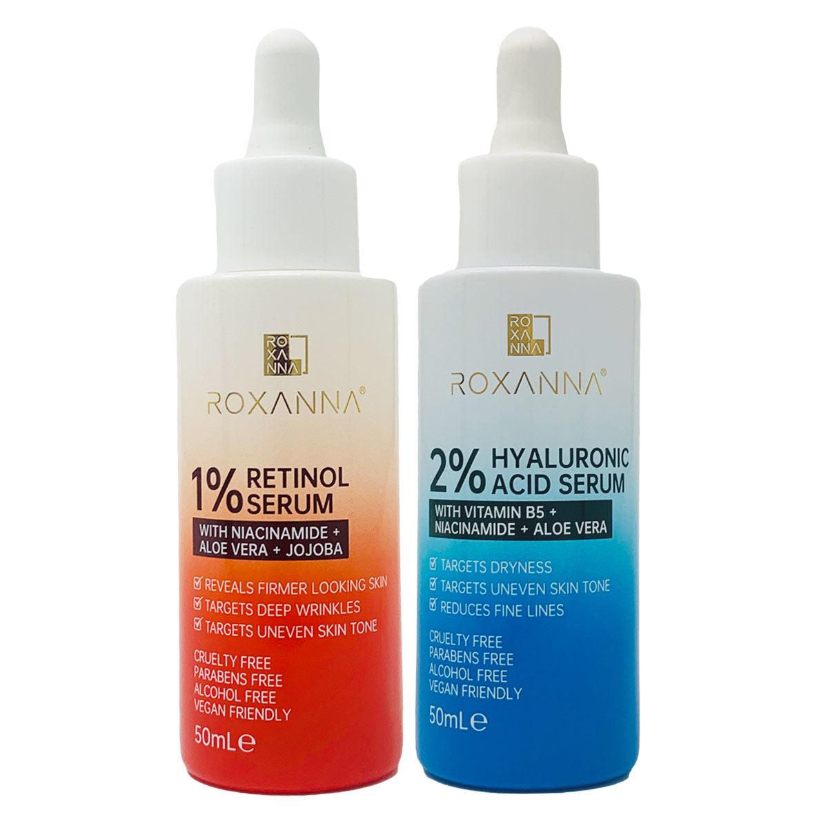 Plump + Hydrate Duo (Retinol Serum 50ml + 2% Hyaluronic Acid Serum 50ml)
