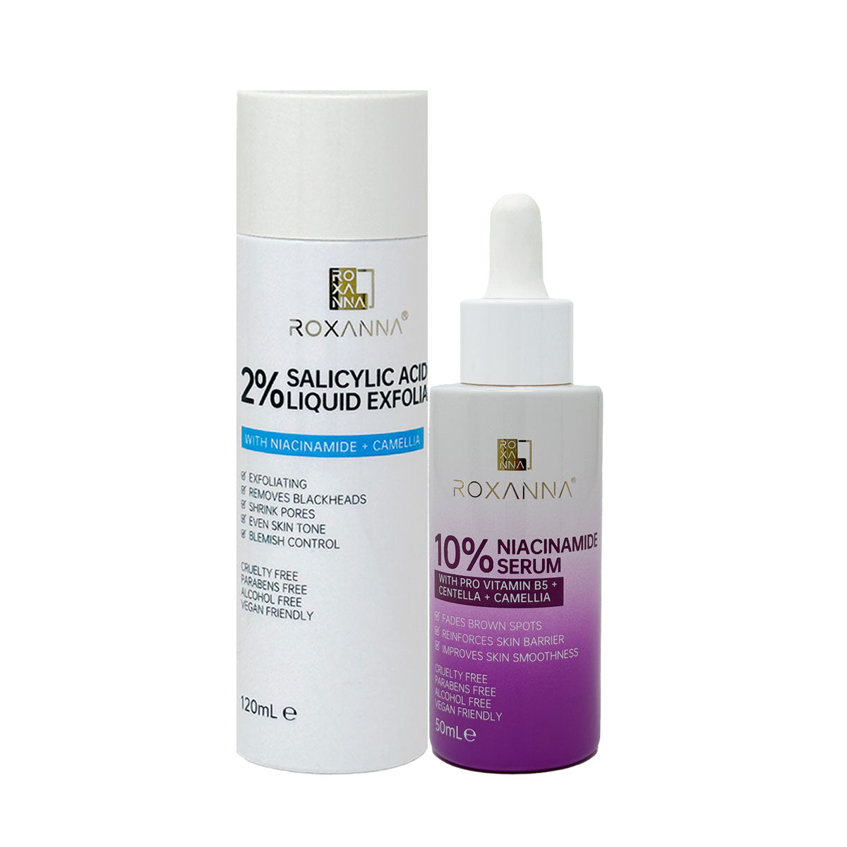 Unclog + Refine Pores Duo (1 Liquid Exfolian & 1 Niacinamide Serum)
